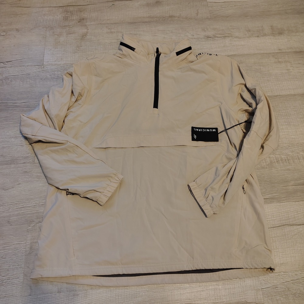 Municipal Sport Utility Anorak Stone XL Mens Quarter Zip Pullover MMJKT101-STN-